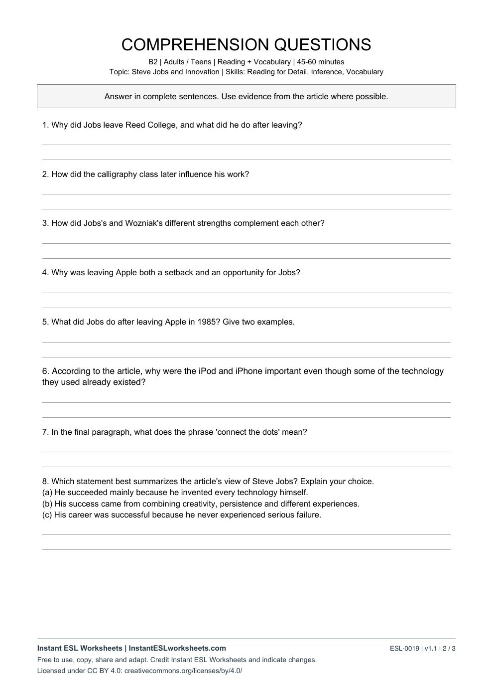Page 2 of Steve Jobs: Connecting Technology and Creativity