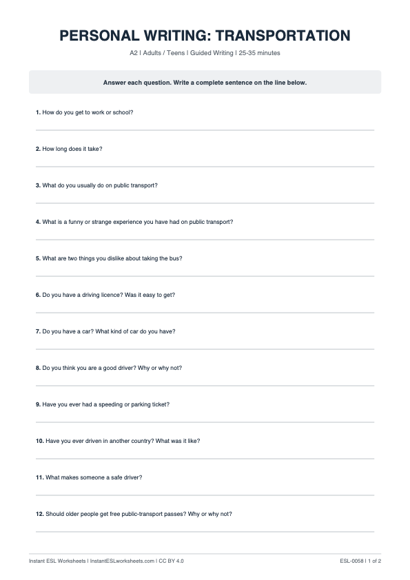 Page 1 of Transportation