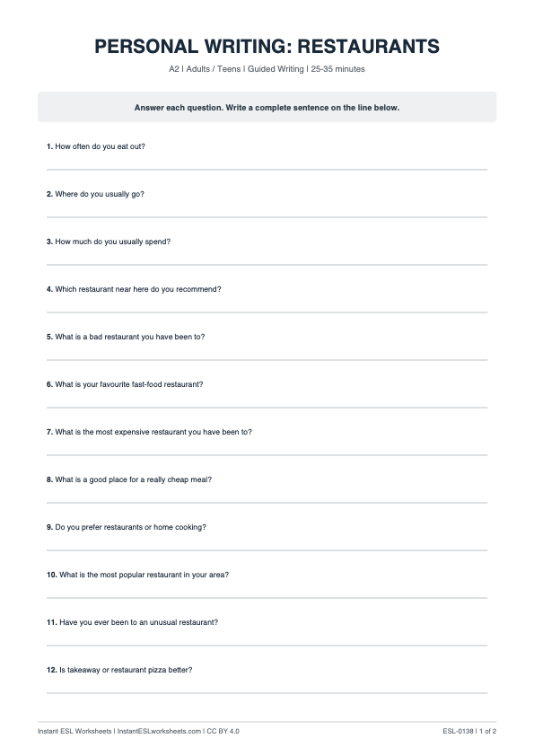 Page 1 of Restaurants