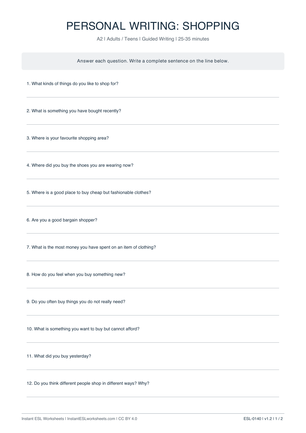 Page 1 of Shopping