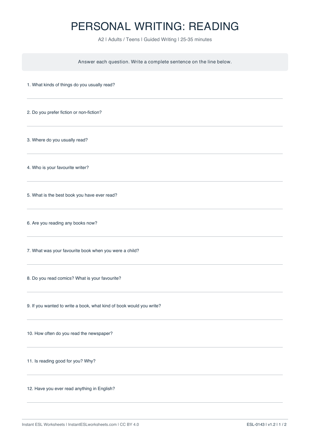 Page 1 of Reading