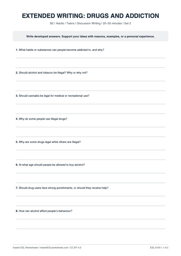 Page 1 of Drugs And Addiction