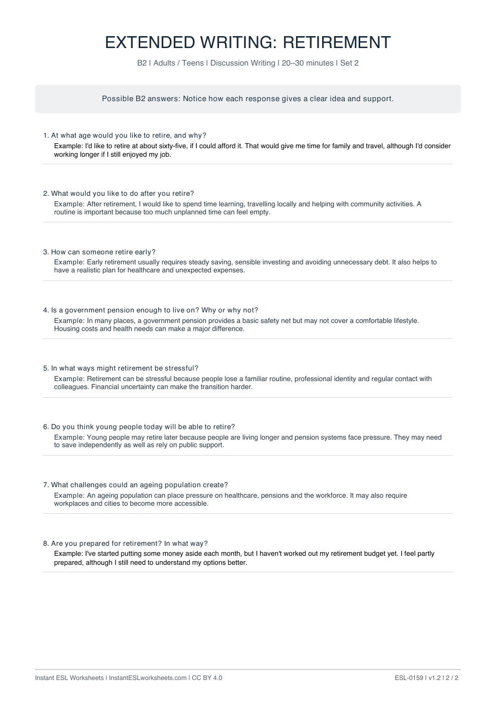 Page 2 of Retirement - answer key