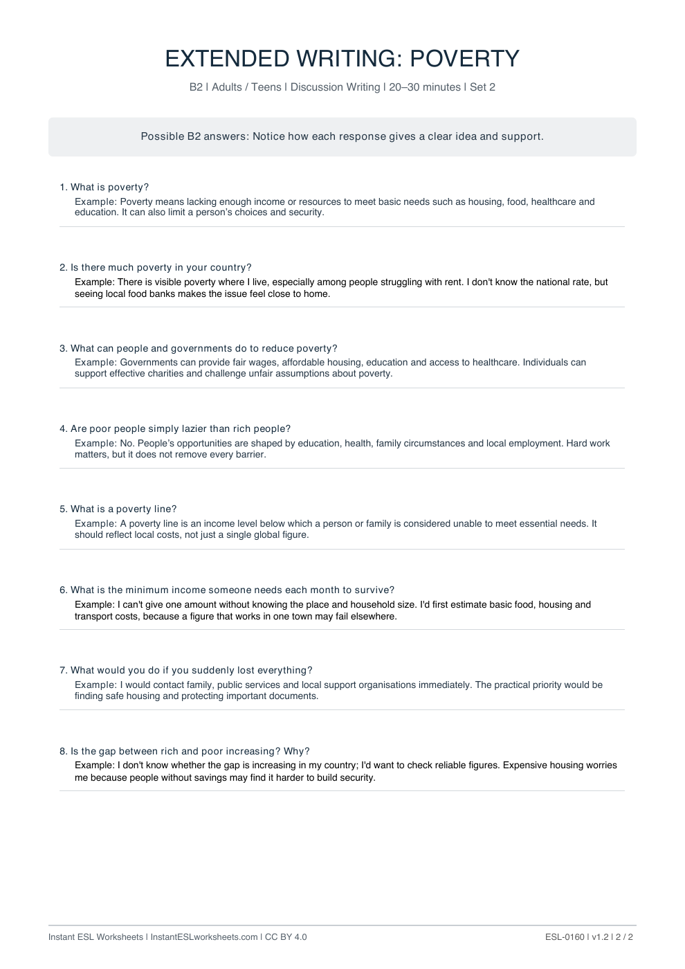 Page 2 of Poverty - answer key