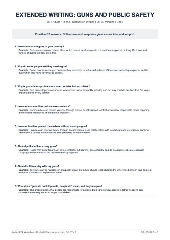Page 2 of Guns And Public Safety - answer key