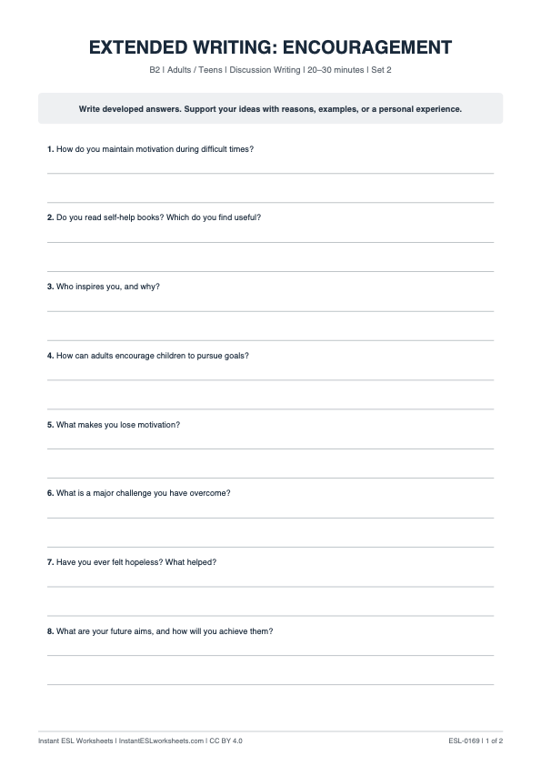 Page 1 of Encouragement