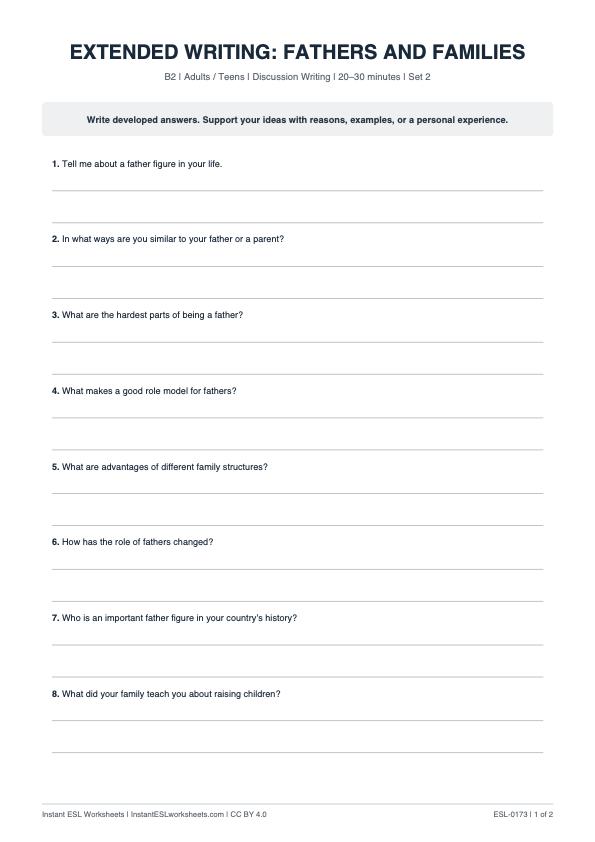 Page 1 of Fathers And Families