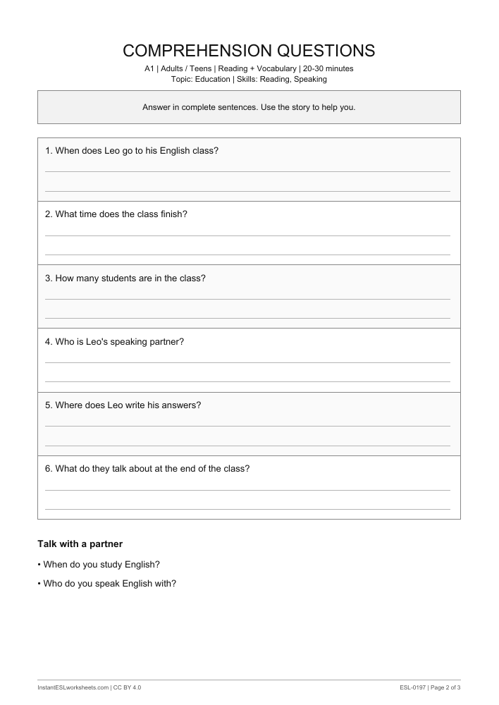 Page 2 of My English Class