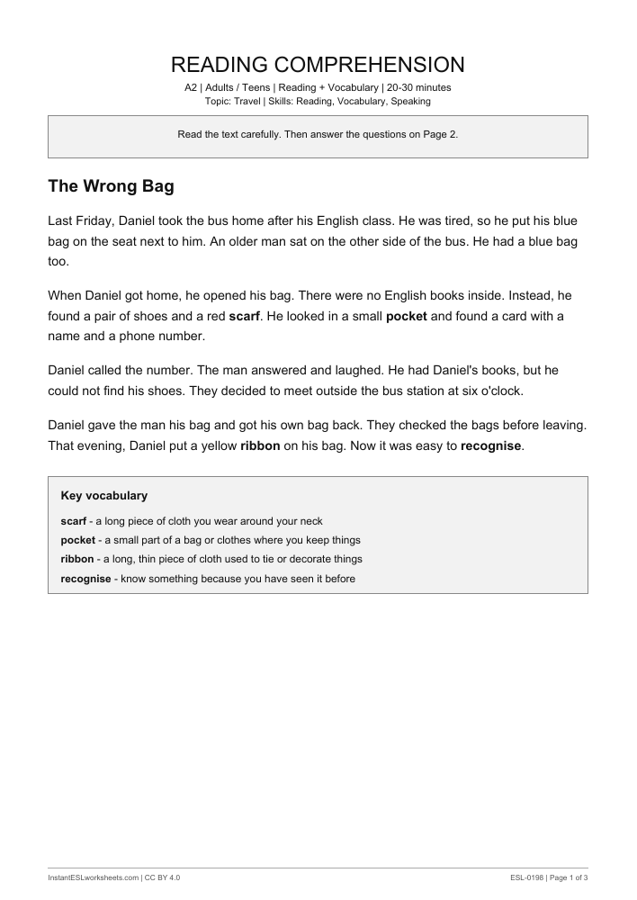 Page 1 of The Wrong Bag