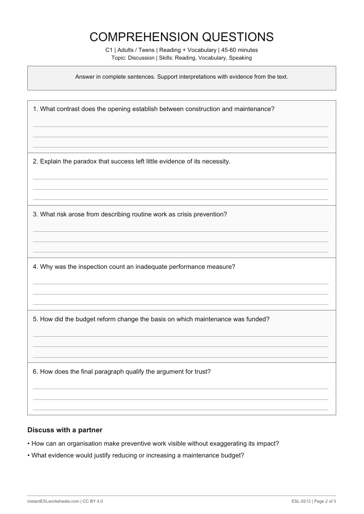 Page 2 of The Quiet Work of Maintenance