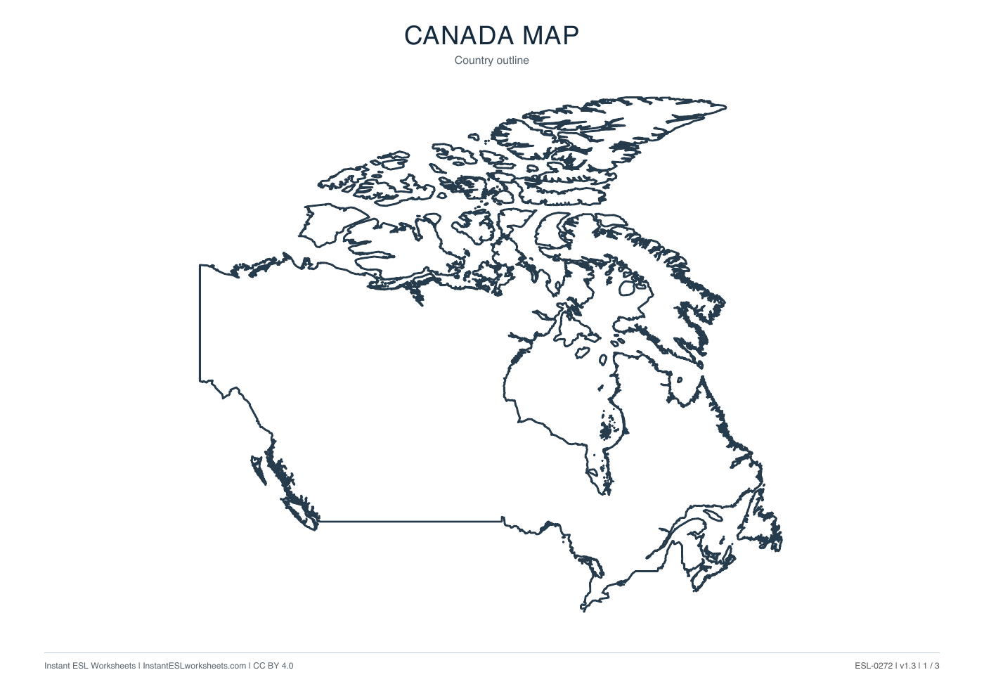 Page 1 of Canada Maps: Outline, Boundaries and Names