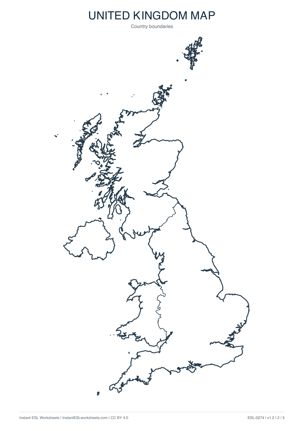 Page 2 of United Kingdom Maps: Outline, Boundaries and Names