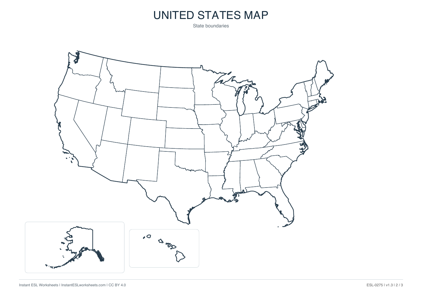 Page 2 of United States Maps: Outline, States and Labels