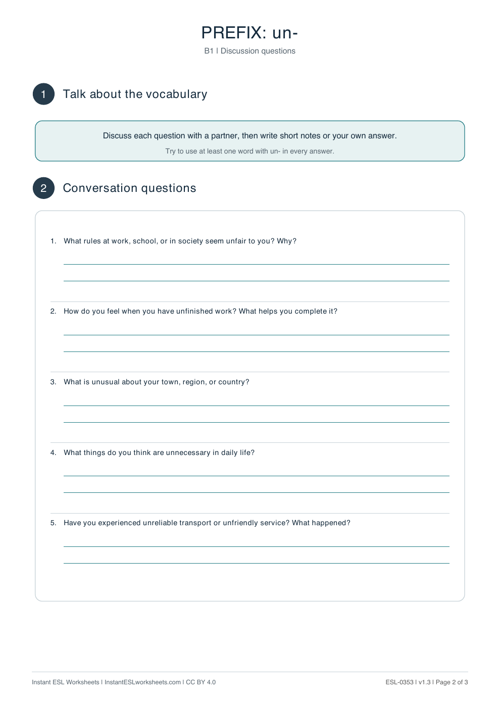 Page 2 of Prefix un-