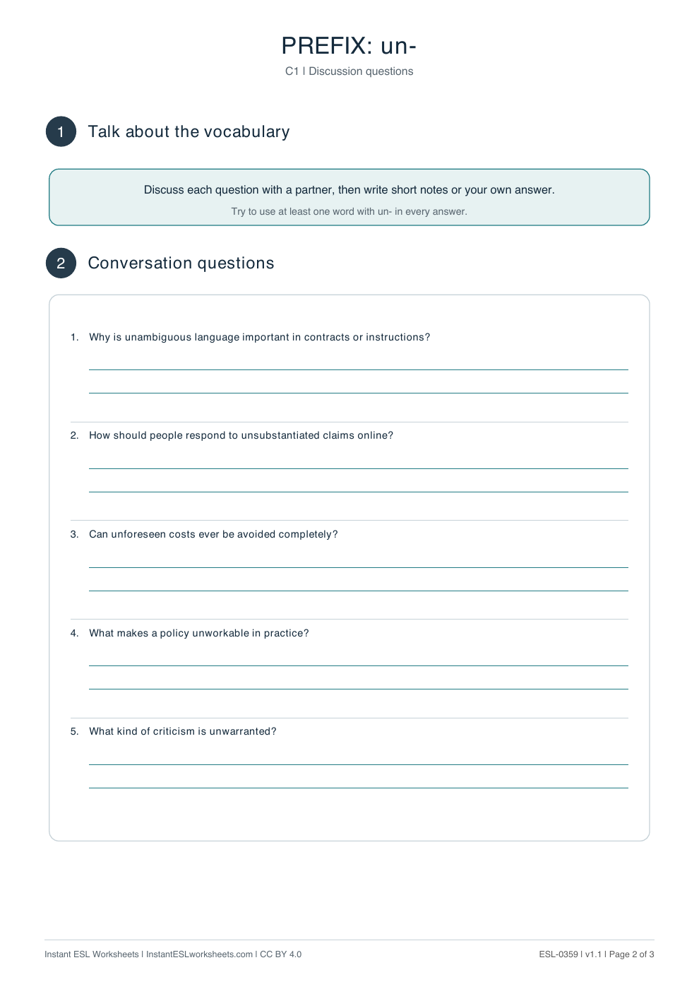 Page 2 of Prefix un-