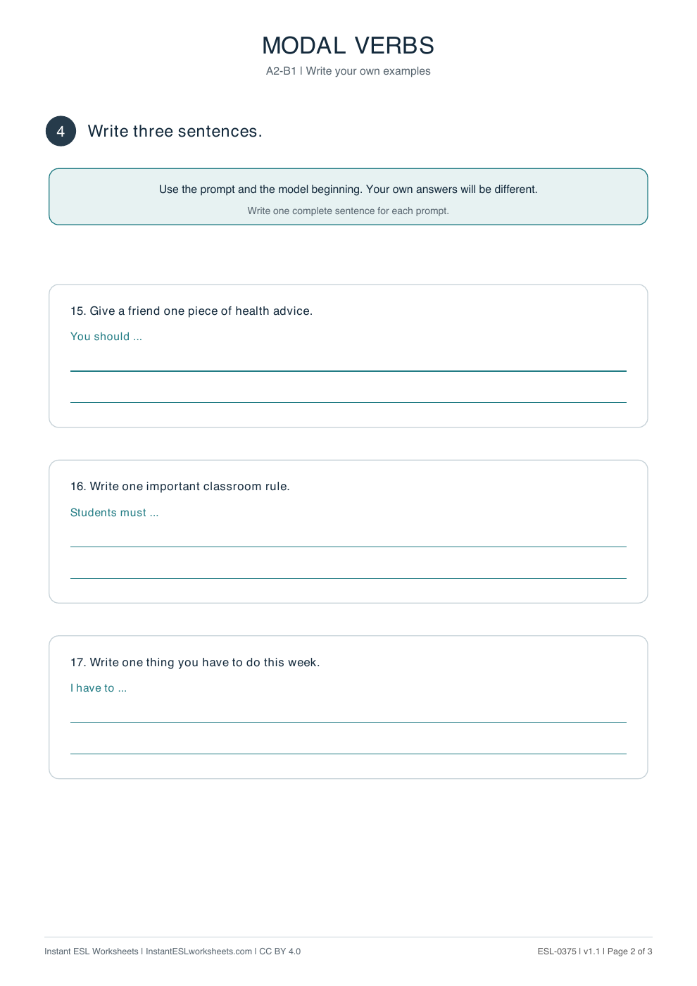 Page 2 of Modal-Verbs-Should-Must-and-Have-To: Practice