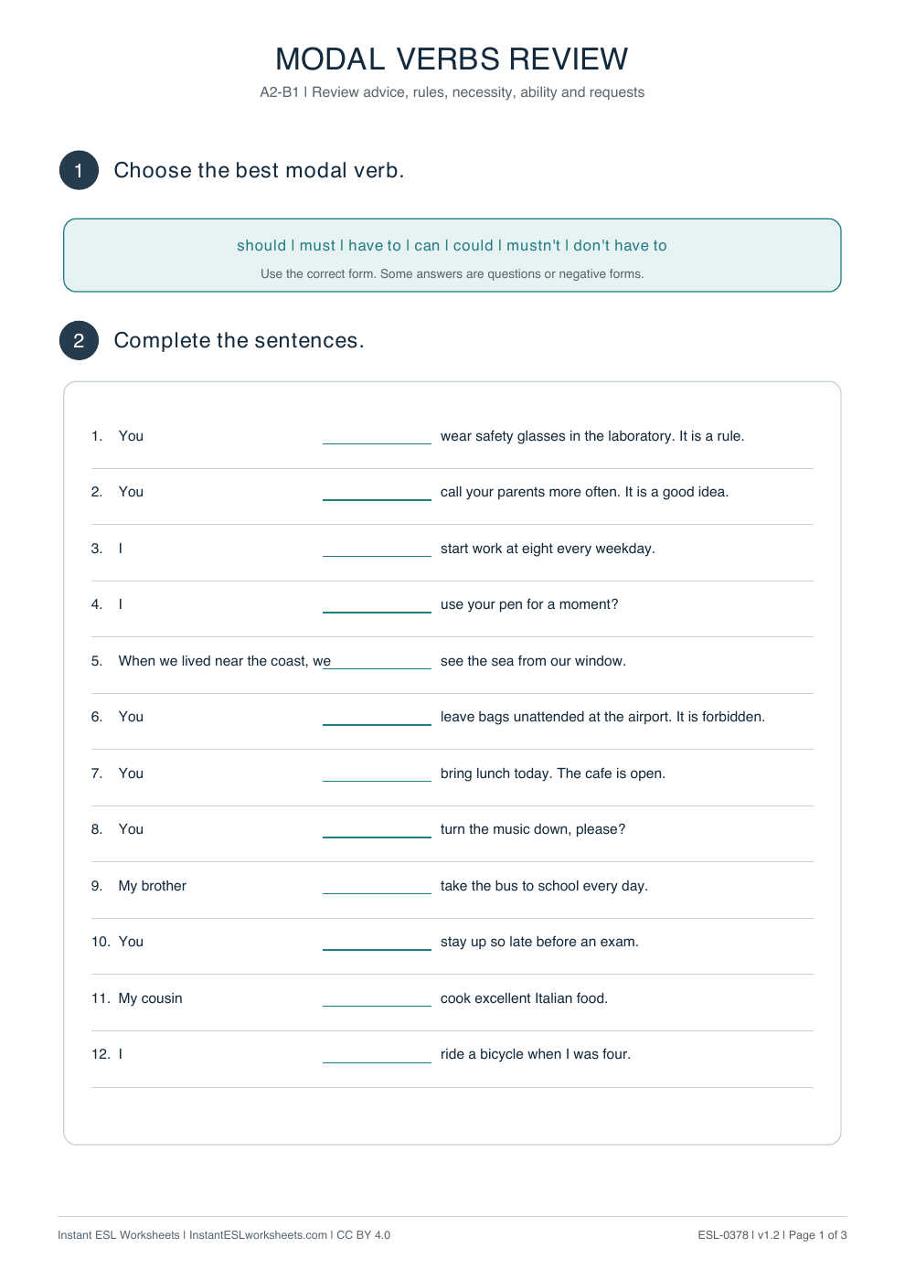 Page 1 of Modal-Verbs-Review: Practice