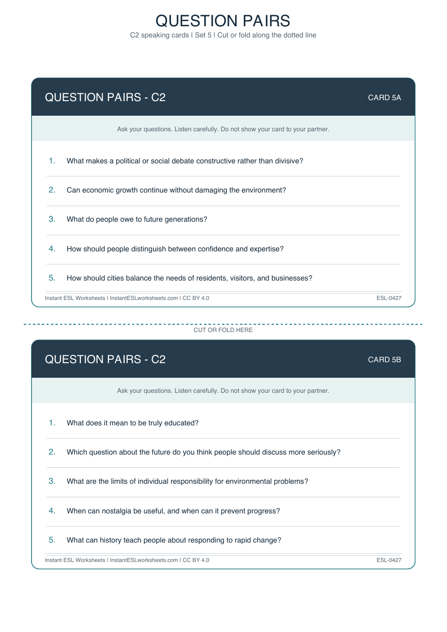 Page 1 of Question Pairs - C2 - Set 5
