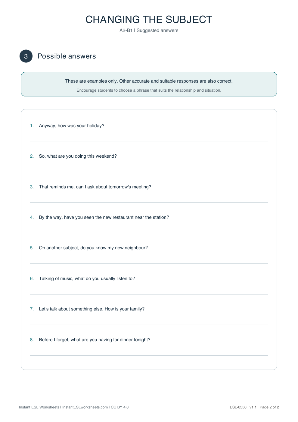 Page 2 of Changing the Subject - Functional Language - answer key