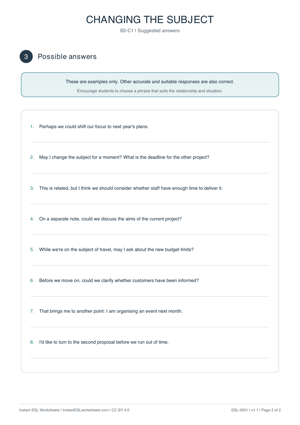 Page 2 of Changing the Subject - Functional Language - answer key
