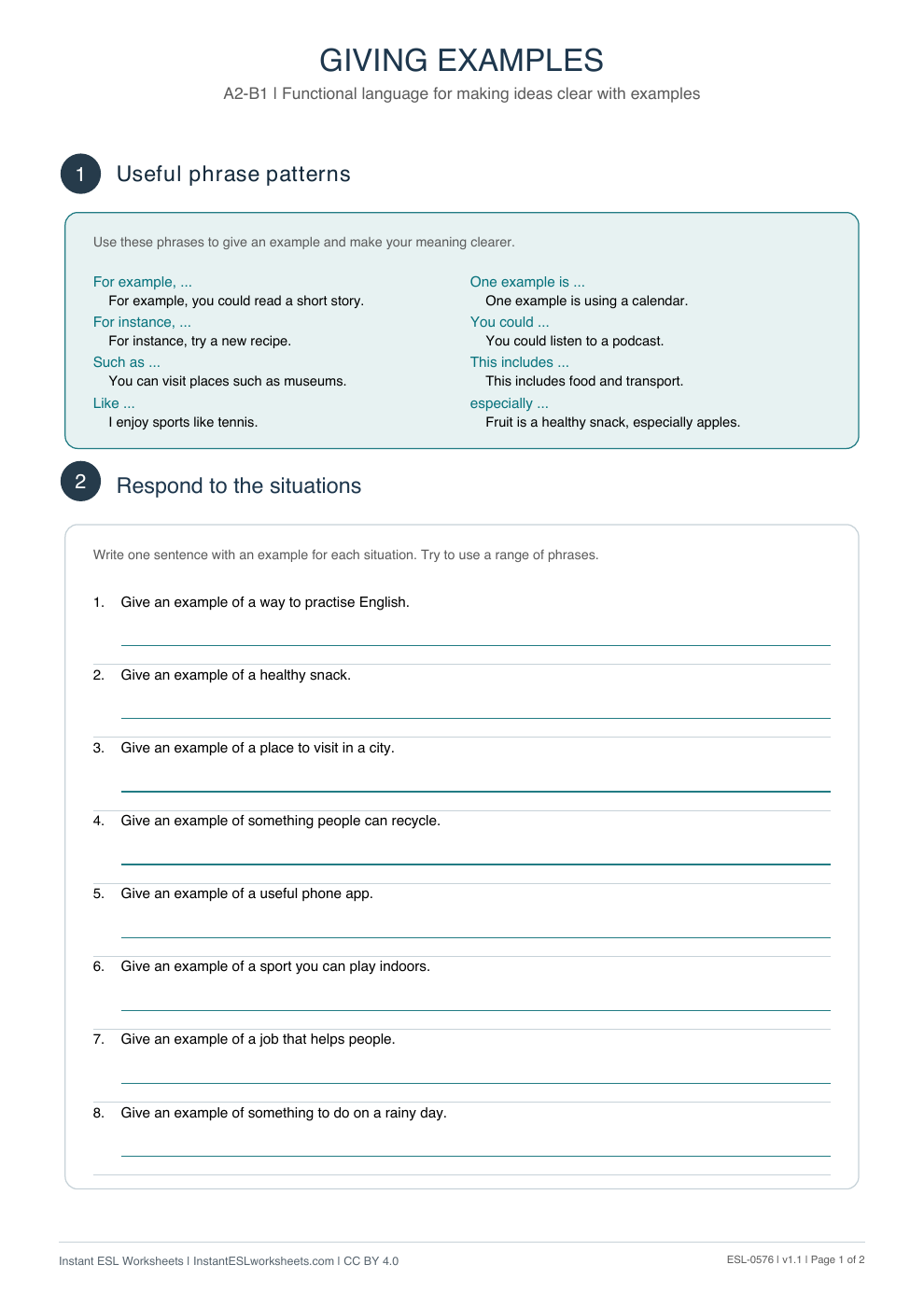 Page 1 of Giving Examples - Functional Language