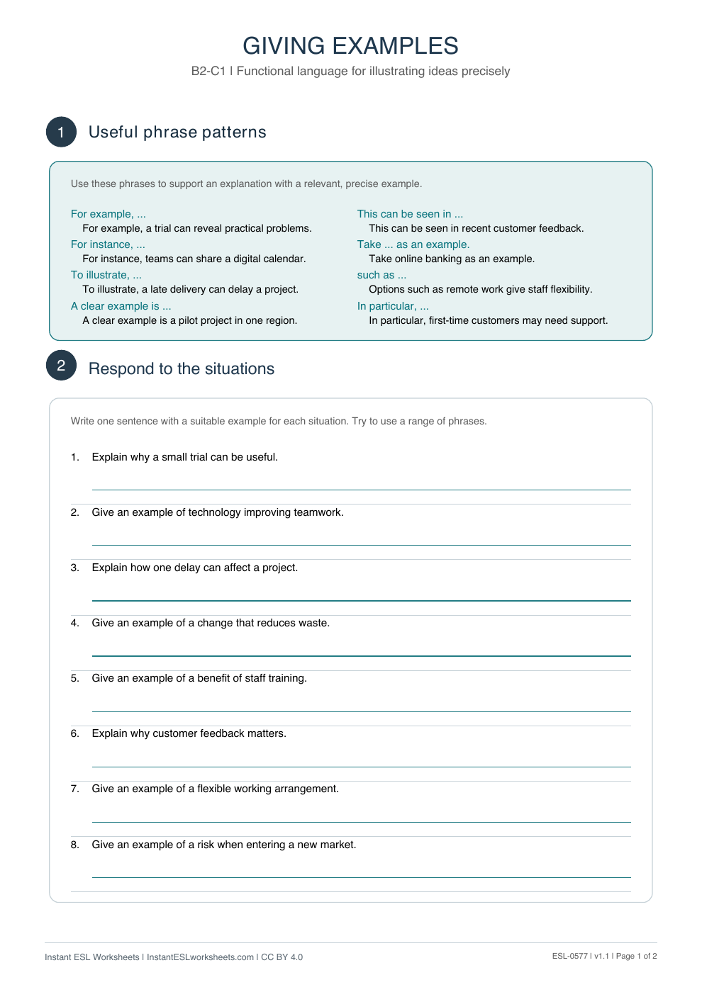 Page 1 of Giving Examples - Functional Language