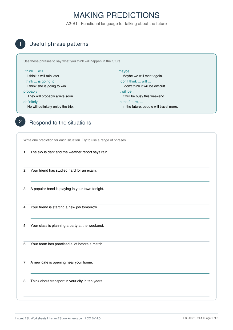Page 1 of Making Predictions - Functional Language
