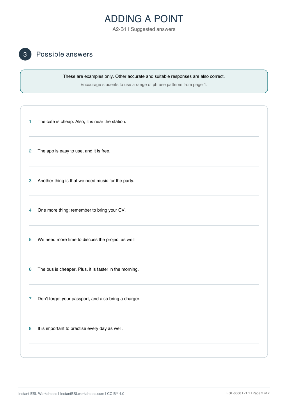 Page 2 of Adding a Point - Functional Language - answer key