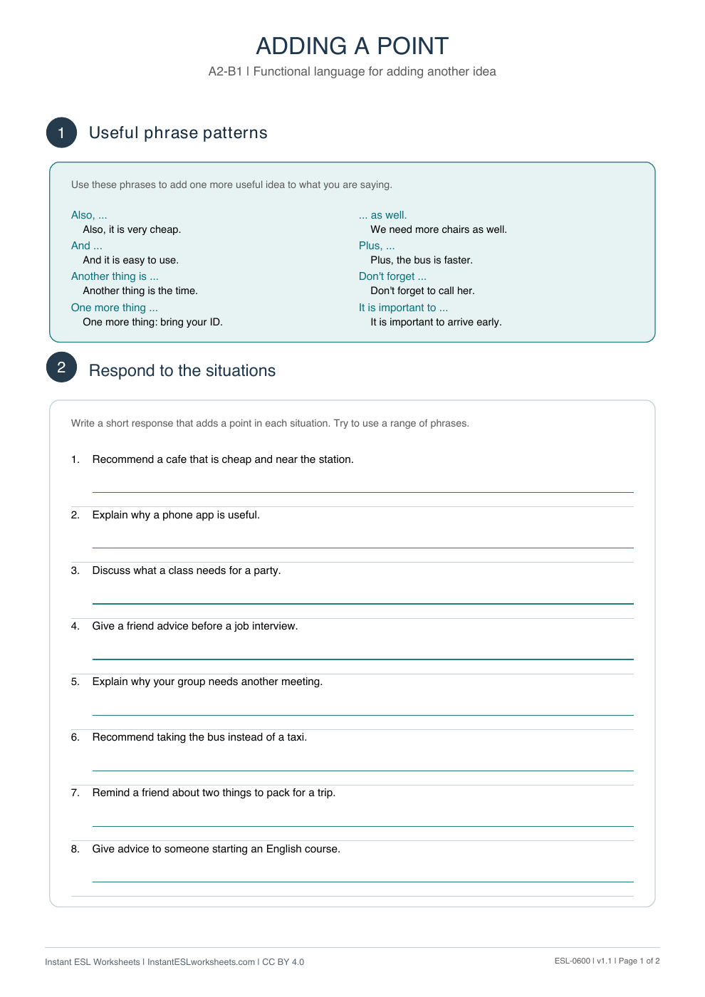 Page 1 of Adding a Point - Functional Language