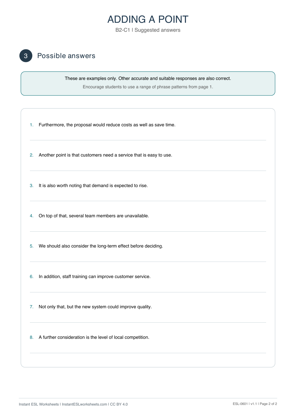 Page 2 of Adding a Point - Functional Language - answer key