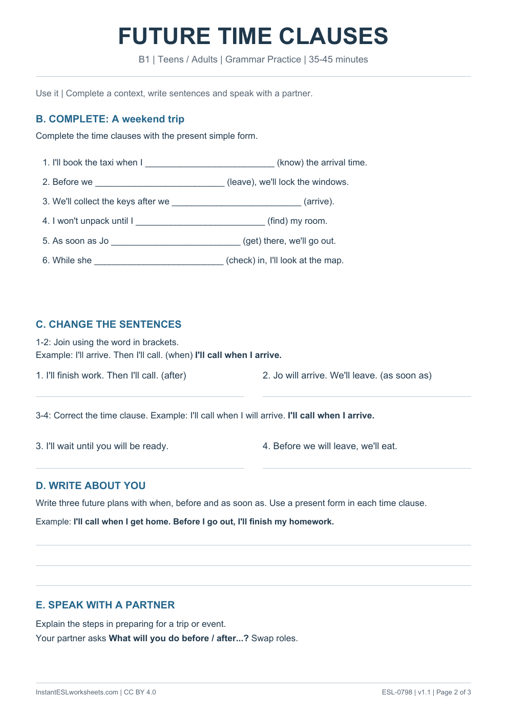 Page 2 of Future Time Clauses - Grammar Practice